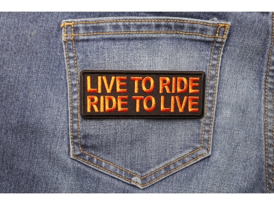 Live To Ride Ride to Live Orange Patch