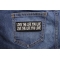 Love The Life You Live Live The Life You Love Iron on Morale Patch shown on jeans