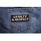 Loyalty And Respect Patch | Embroidered Patches Loyalty and Respect Patch shown on jeans