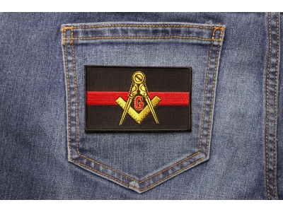 Masonic Thin Red Line For Firefighters Patch | Embroidered Patches