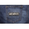 Member Patch 3.5 Inch White Member Patch shown on jeans