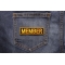 Member Patch 3.5 Inch Yellow shown on jeans