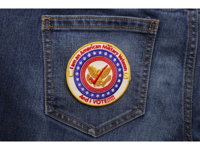 Military Veteran And I Vote Patch | US Military Veteran Patches
