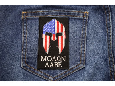 Molon Labe Spartan Patch With US Flag | Embroidered Patches