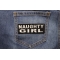 Naughty Girl Patch | Embroidered Patches Naughty Girl Patch shown on jeans