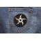 Ninja Star Patch shown on jeans