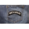 North Carolina Patch Iron on State Rocker shown on jeans