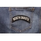 North Dakota Patch North Dakota Patch Iron on State Rocker shown on jeans