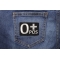 O Positive Blood Type Patch shown on jeans