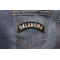 Oklahoma Patch Oklahoma Patch Iron on State Rocker shown on jeans