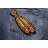 Orange Feathers Patch | Embroidered Patches Orange Feathers Patch | Embroidered Patches
