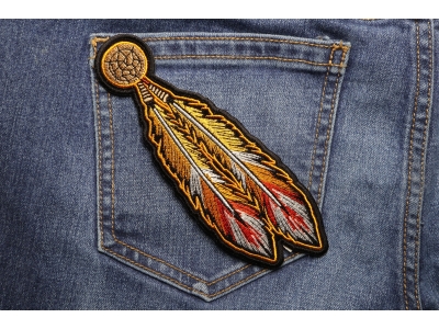 Orange Feathers Patch | Embroidered Patches