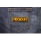 President Patch 3.5 Inch Yellow President Patch shown on jeans