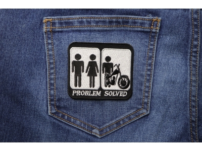 Problem Solved Marriage And Motorcycle Patch | Embroidered Biker Patches