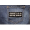 Property Of An Awesome Husband Patch | Embroidered Patches Property Of An Awesome Husband Patch shown on jeans