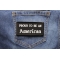 Proud To Be An American Patch shown on jeans