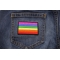 Rainbow Flag Patch Rainbow Flag LGBTQ Iron on Novelty Patch shown on jeans