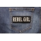 Rebel Girl Patch | Embroidered Patches Rebel Girl Patch shown on jeans