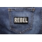 Rebel Patch | Embroidered Patches Rebel Patch shown on jeans