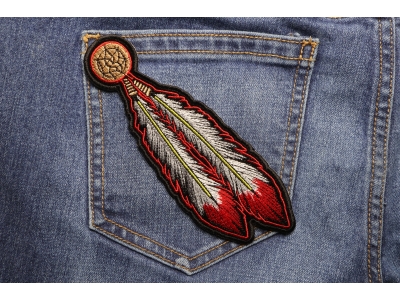 Red White Feathers Patch | Embroidered Patches