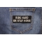 Ride Hard Or Stay Home Black White Patch Ride Hard or Stay Home Patch shown on jeans