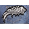 Right Silver Eagle Wing Patch | Embroidered Patches Right Silver Eagle Wing Patch shown on jeans