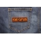 Road Captain Patch 3.5 Inch Orange shown on jeans