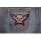 Robot Skull Colorful Patch Robot Skull Patch shown on jeans