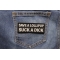 Save a Lollipop Suck a Dick Patch shown on jeans