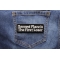 Second Place Is The First Loser Patch shown on jeans