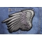 Silver Left Angel Wings Patch | Embroidered Patches Silver Angel Wing Patch shown on jeans