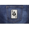 Skull Ace Of Spades Patch | Embroidered Patches Skull Ace Of Spades Patch shown on jeans