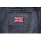Small Great Britain Flag Patch shown on jeans