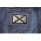 Subdued Gray Confederate Flag Patch Subdued Gray Confederate Flag Patch shown on jeans