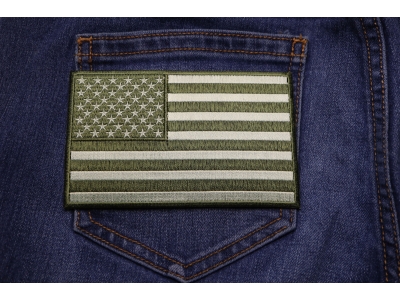 Subdued Green American Flag Patch