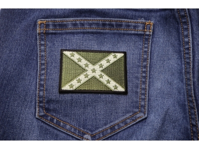 Subdued Green Confederate Flag Patch