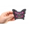 Sugar Skull Butterfly Patch Sugar Skull Butterfly Patch, Biker Skull Patches shown on hand for size comparison