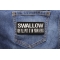 Swallow Or I'll Put It In Your Eyes Patch Swallow or I'll Put It In Your Eyes Funny Biker Patch shown on jeans