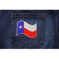 Texas Waving Flag White Border Patch | Embroidered Patches