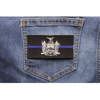 Thin Blue Line New York State Flag Patch For Law Enforcement | Embroidered Patches