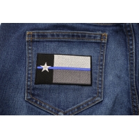 Thin Blue Line Texas State Flag Patch For Law Enforcement | Embroidered Patches