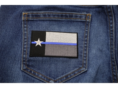 Thin Blue Line Texas State Flag Patch For Law Enforcement | Embroidered Patches