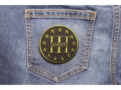 Three Percenter Oathkeeper Round Patch Green | Embroidered Patches