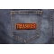 Treasurer Patch 3.5 Inch Orange shown on jeans