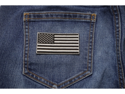 US Flag Patch Black And Gray 3 Inch