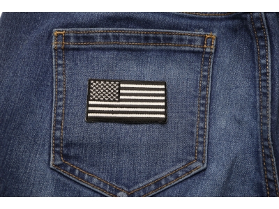 US Flag Patch Black And White 2.5 Inch