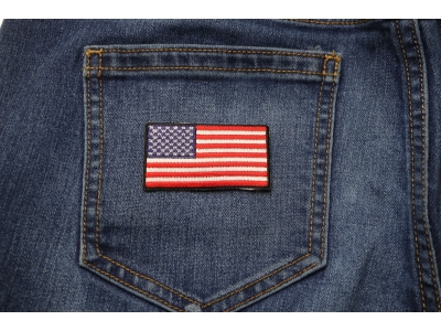 US Flag Patch Black Border 2.5 Inch