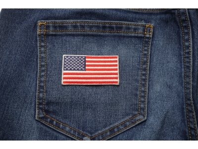 US Flag Patch White Border 2.5 Inches