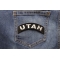 Utah Patch Iron on State Rocker shown on jeans