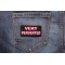 Very Perverted Patch shown on jeans
